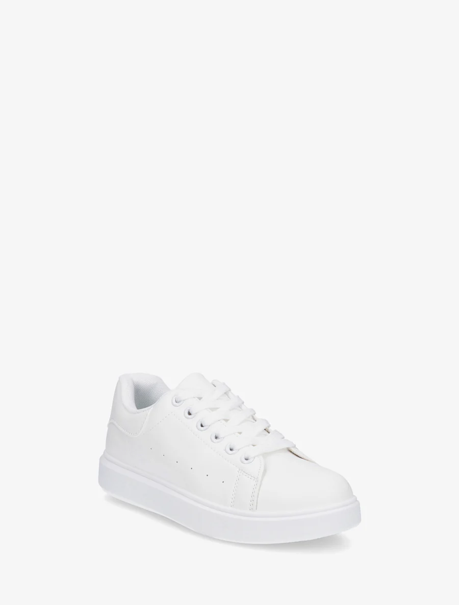 Basic sneakers van imitatieleer - Wit - Image 2