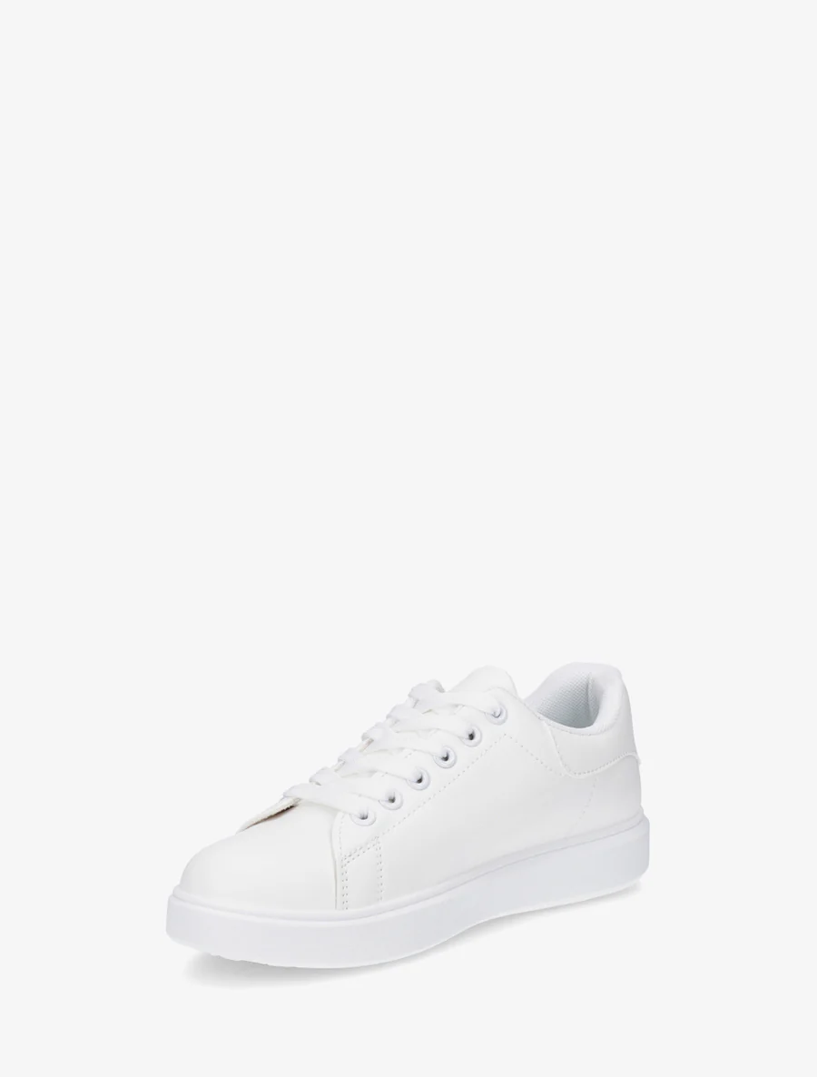 Basic sneakers van imitatieleer - Wit - Image 3