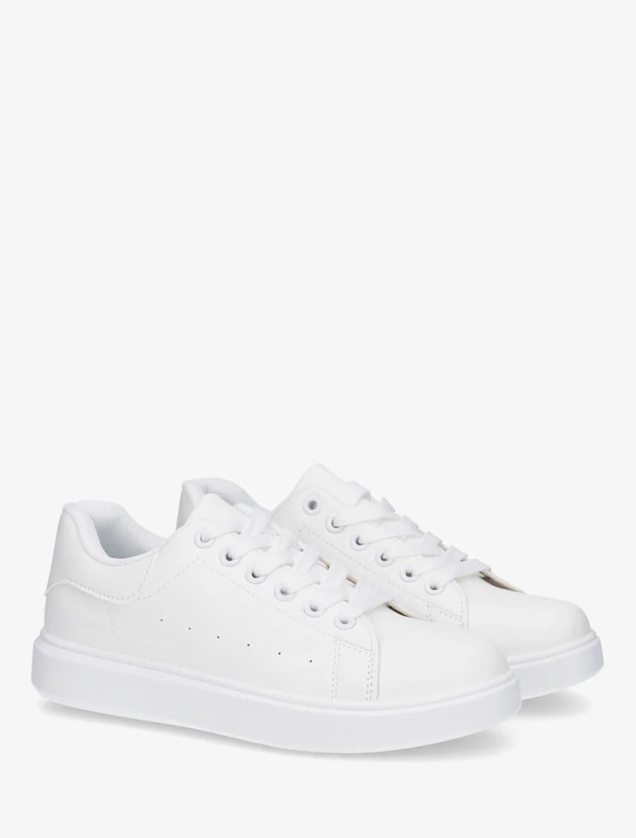 Basic sneakers van imitatieleer - Wit - Image 4
