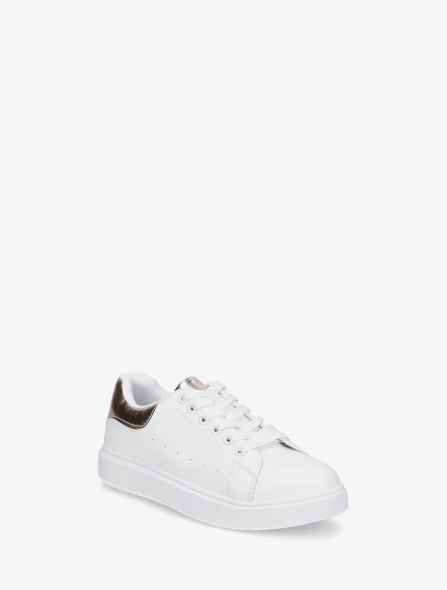 Basic sneakers van imitatieleer - Goud - Image 2