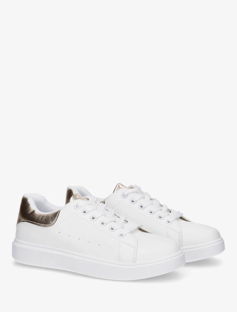 Basic sneakers van imitatieleer - Goud - Image 4