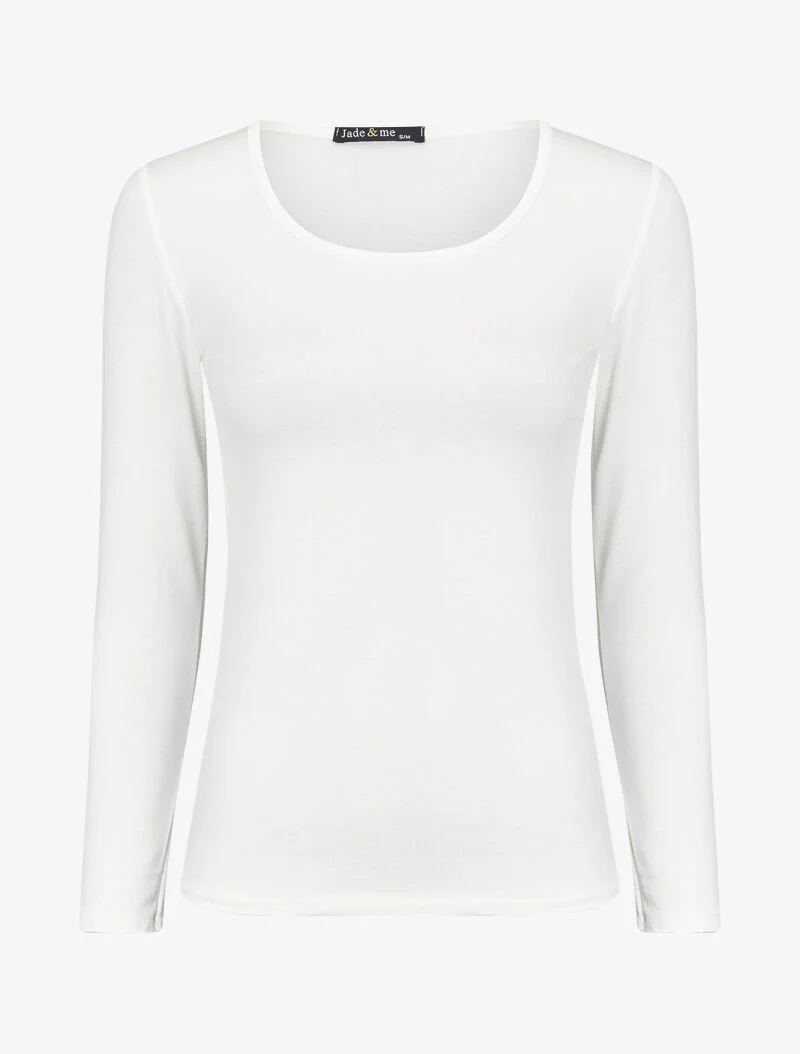 Basic top met ronde hals - Wit