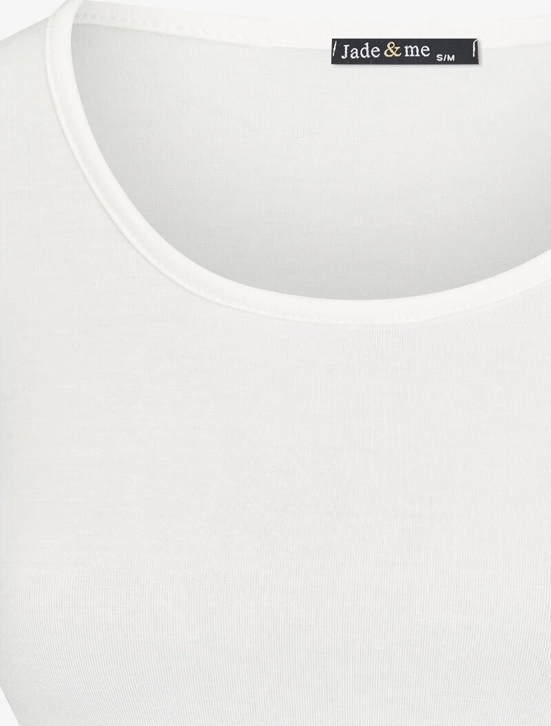 Basic top met ronde hals - Wit - Image 3