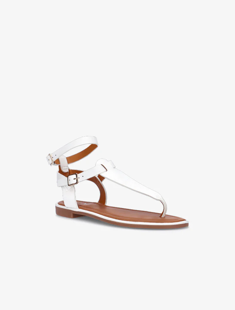 Basis sandalen met dubbele T-bandjes - wit - Image 3