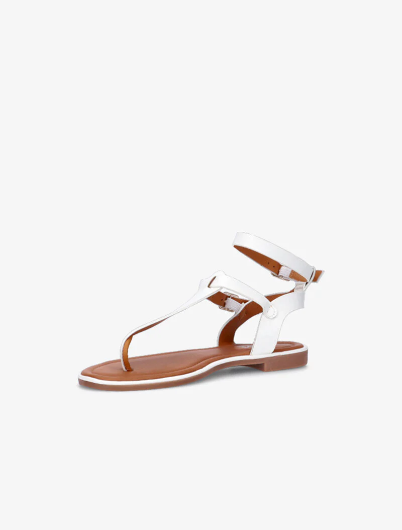 Basis sandalen met dubbele T-bandjes - wit - Image 4
