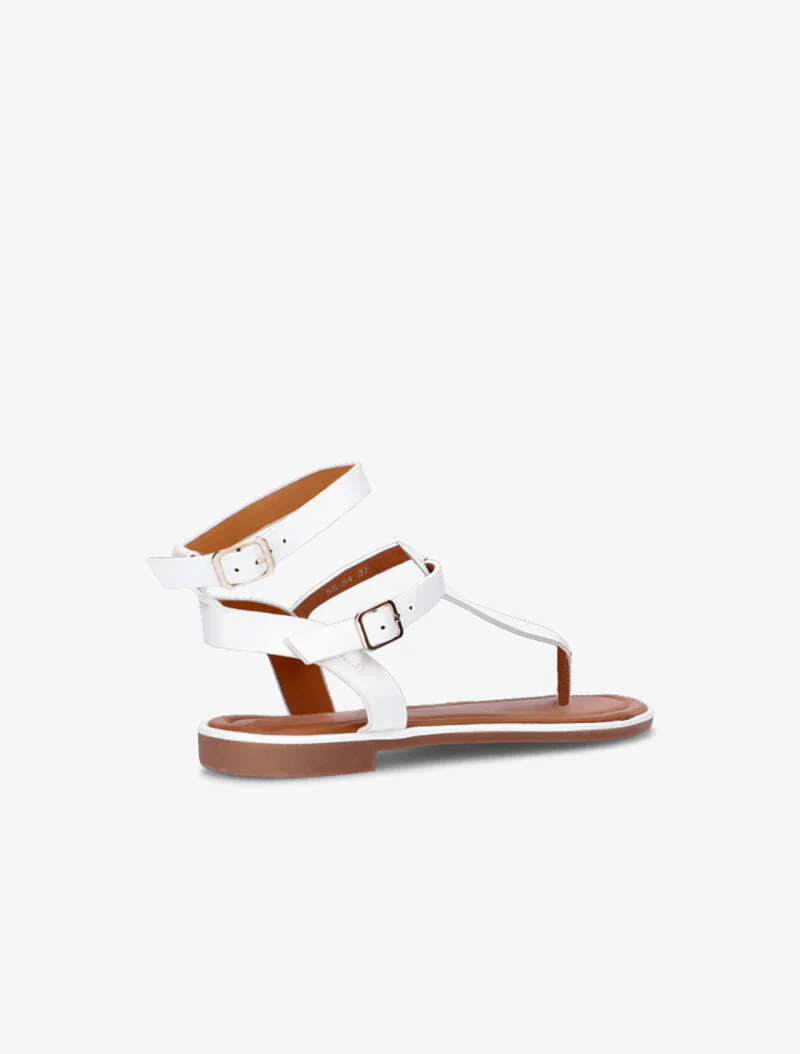 Basis sandalen met dubbele T-bandjes - wit - Image 5