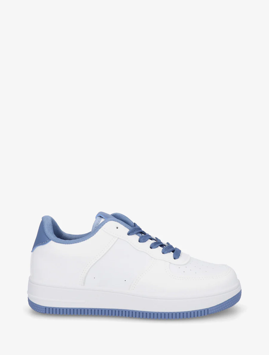Basissneakers van imitatieleer - Blauw