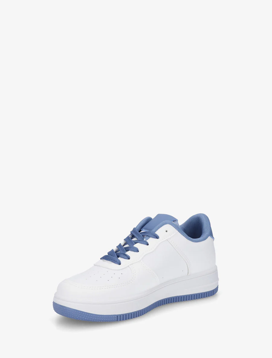 Basissneakers van imitatieleer - Blauw - Image 3