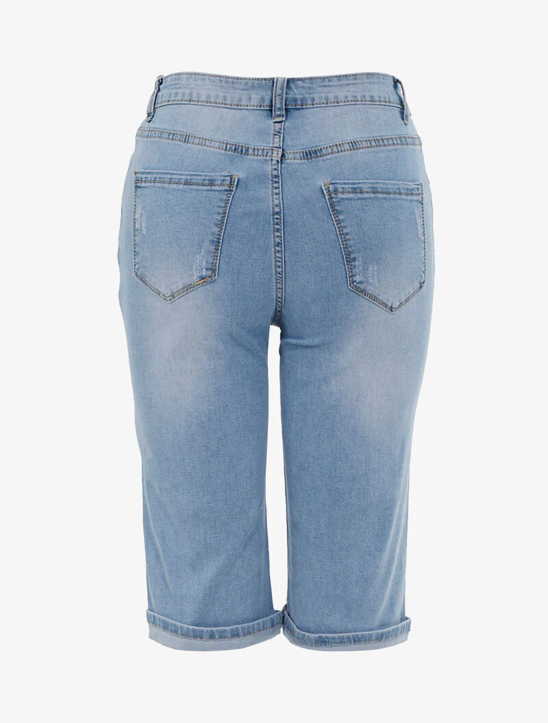 Bermuda geschaafd rechte snit - denim - blauw denim - Image 2