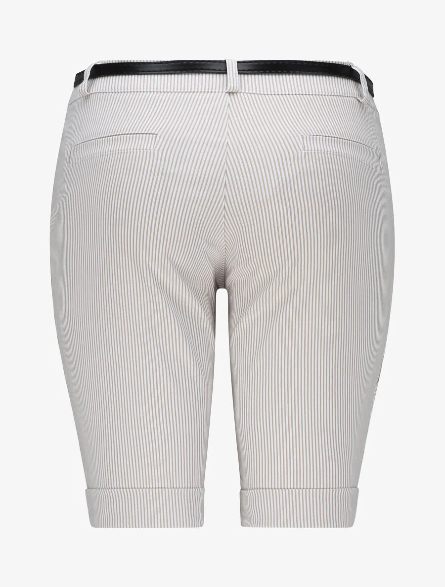 Bermuda met gedrukte strepen - Beige - Image 2