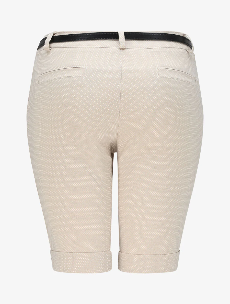 Bermuda met geprinte stippen - beige - Image 2