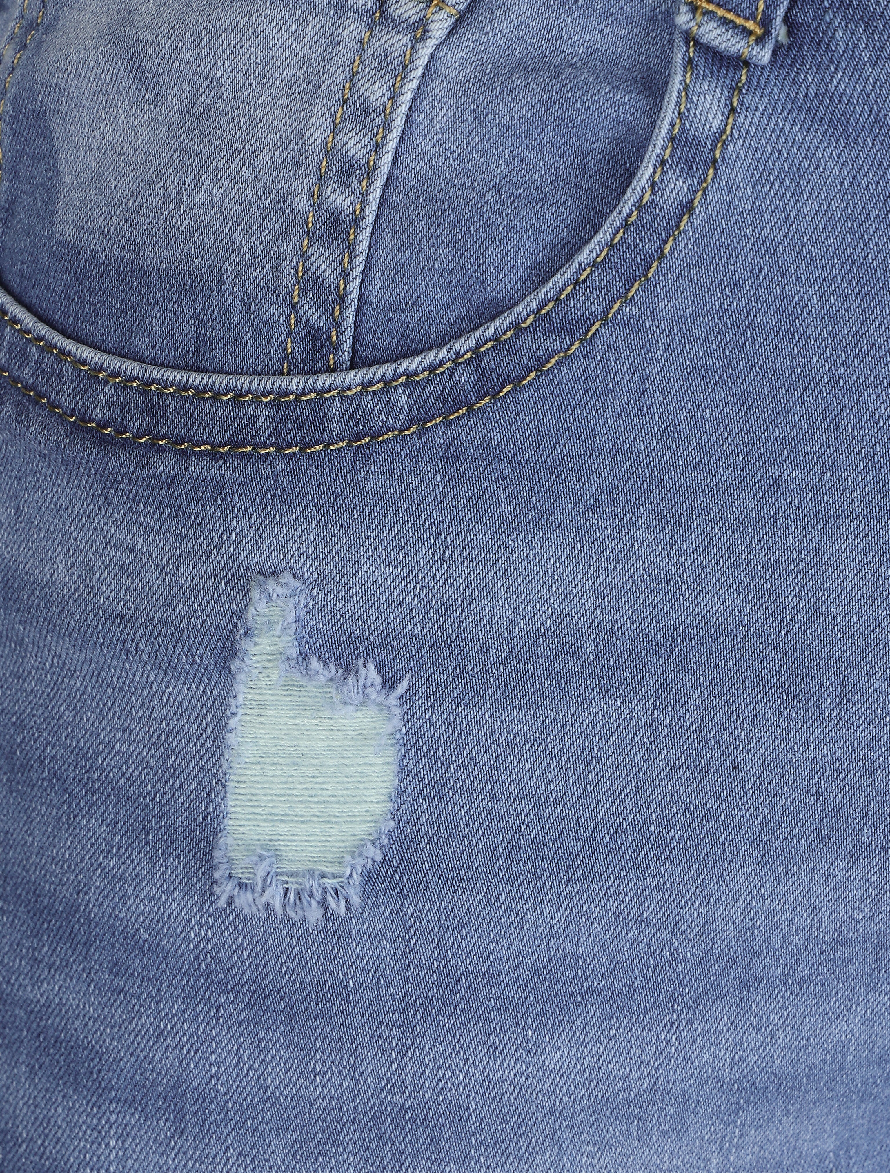 Bermuda push up gescheurd - Blauw denim - Image 3