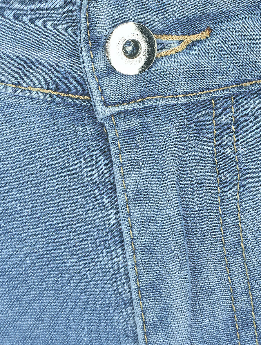 Bermuda push up met knieën - Blauw denim - Image 3