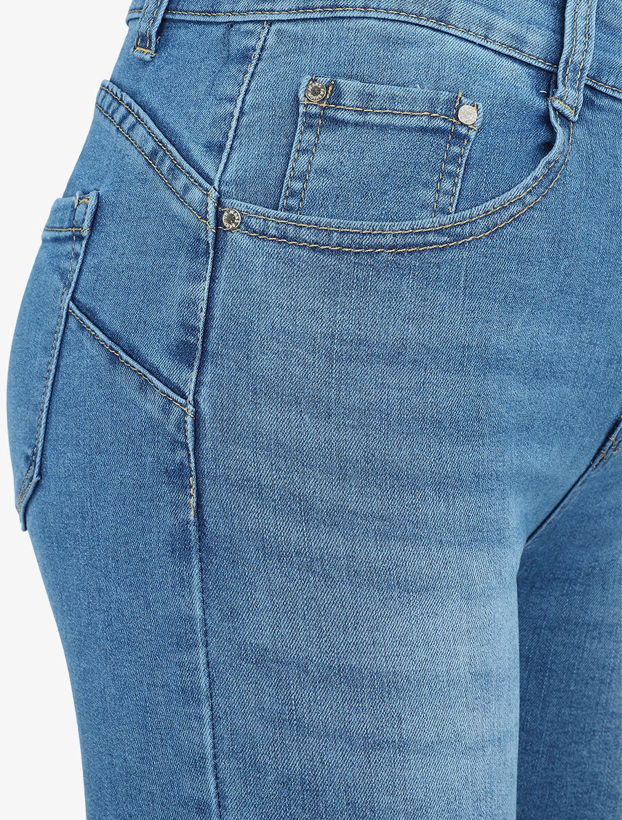 Bermuda push up rechte snit - Blauw denim - Image 4