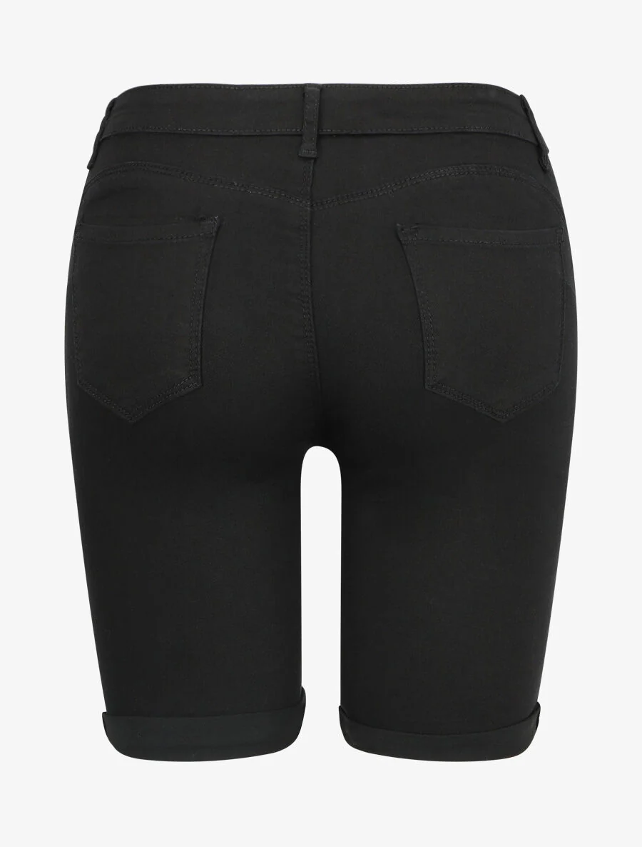 Bermuda stretch met omgekeerde - Zwart - Image 2