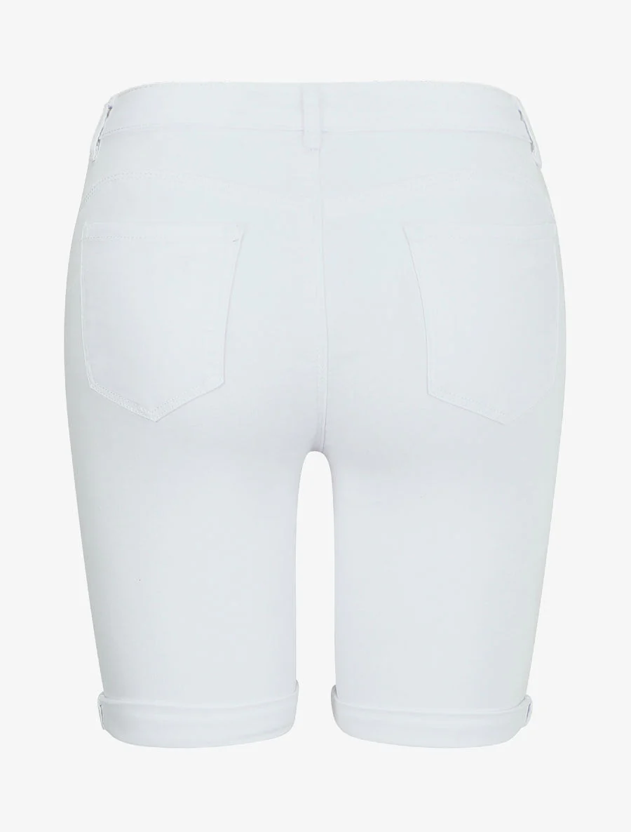 Bermuda stretch met omgekeerde - Wit - Image 2