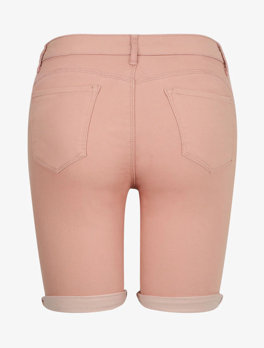 Bermuda stretch met omgekeerde - Zalmroze - Image 2