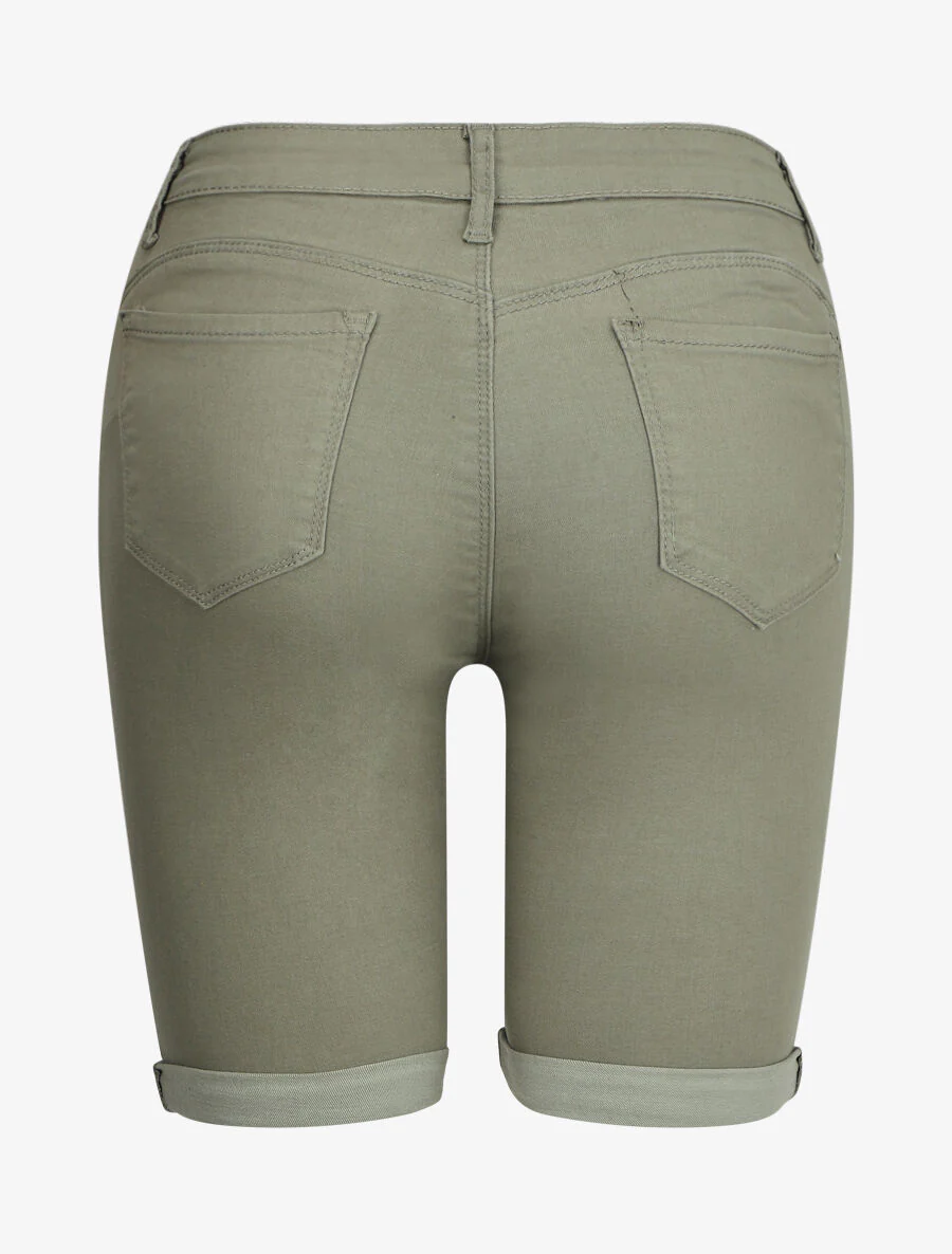 Bermuda stretch met omgekeerde - Kakigroen - Image 2