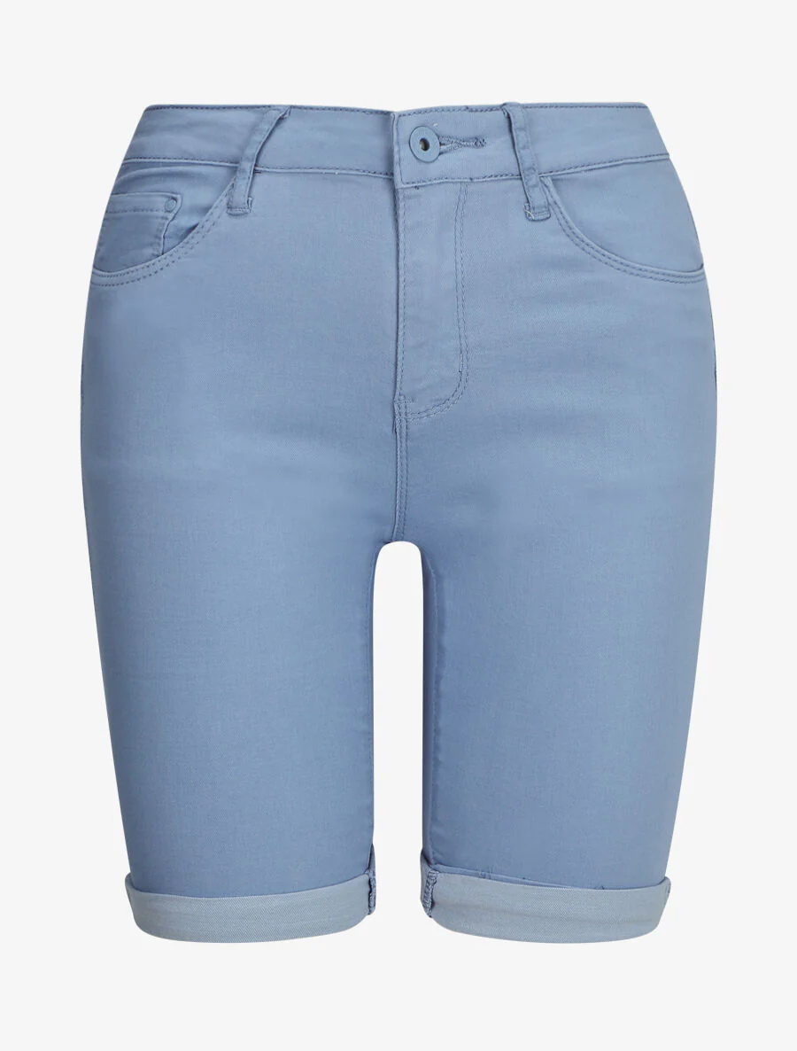 Bermuda stretch met omgekeerde - Lichtblauw