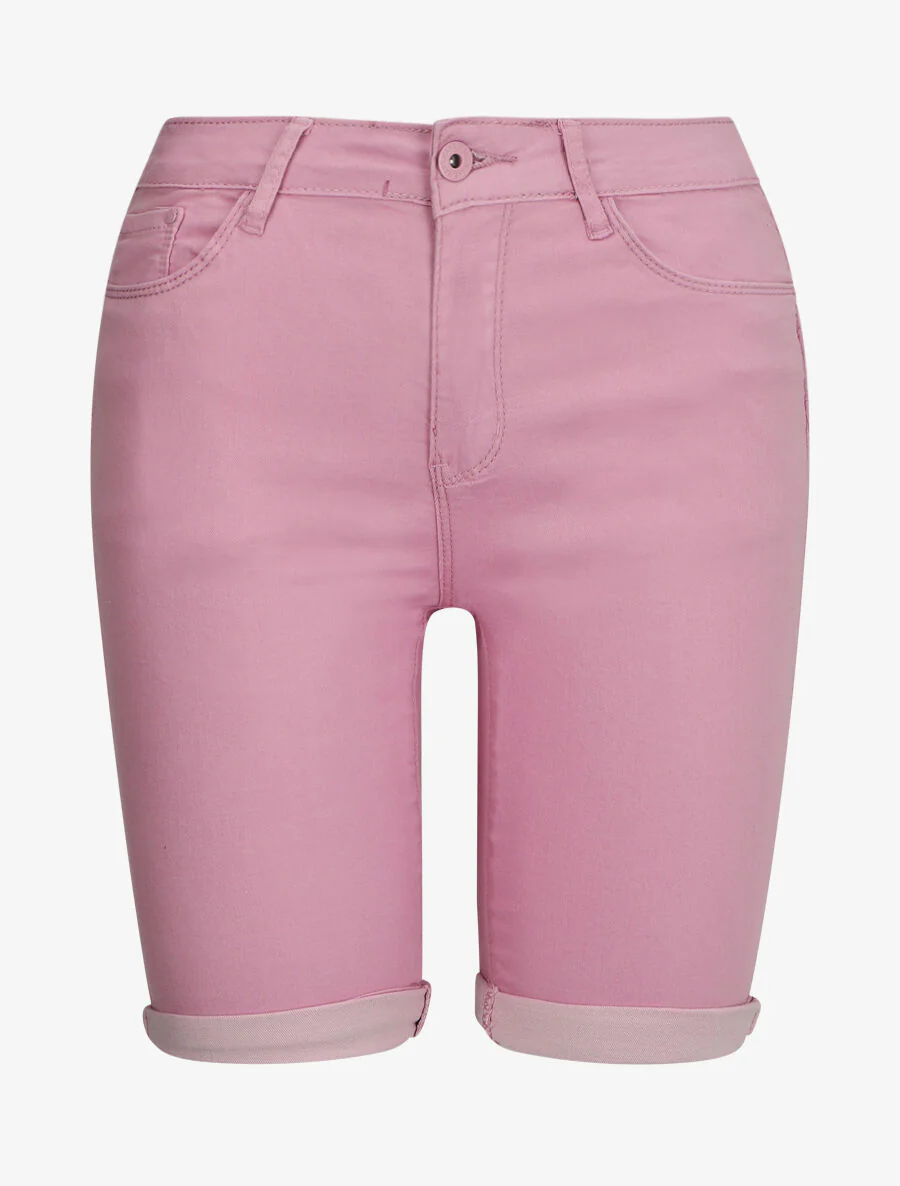 Bermuda stretch met omgekeerde - Roze