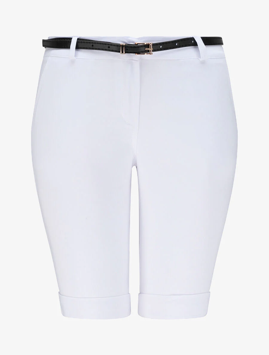 Bermuda stretch met omgekeerde - Wit