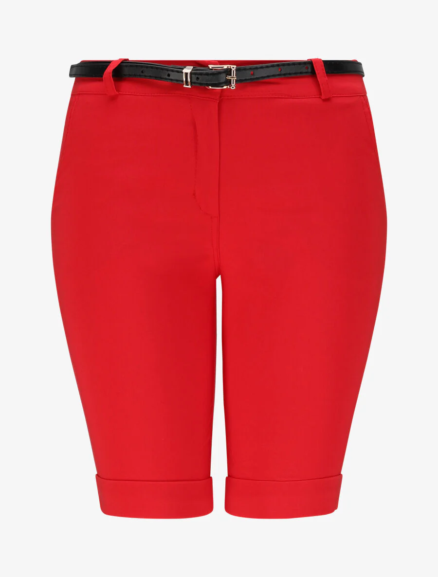 Bermuda stretch met omgekeerde - Rood