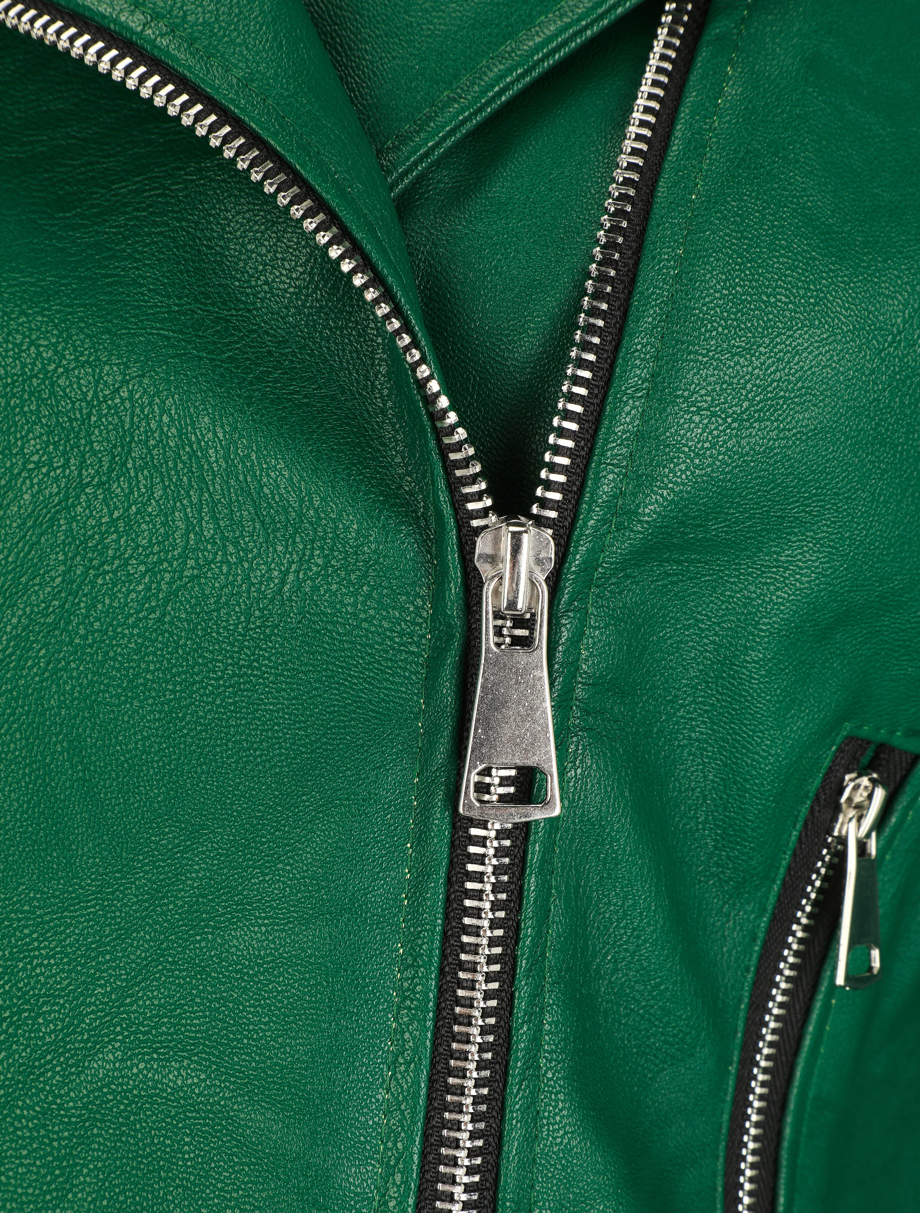 Bikerjack van imitatieleer - groen - Image 3