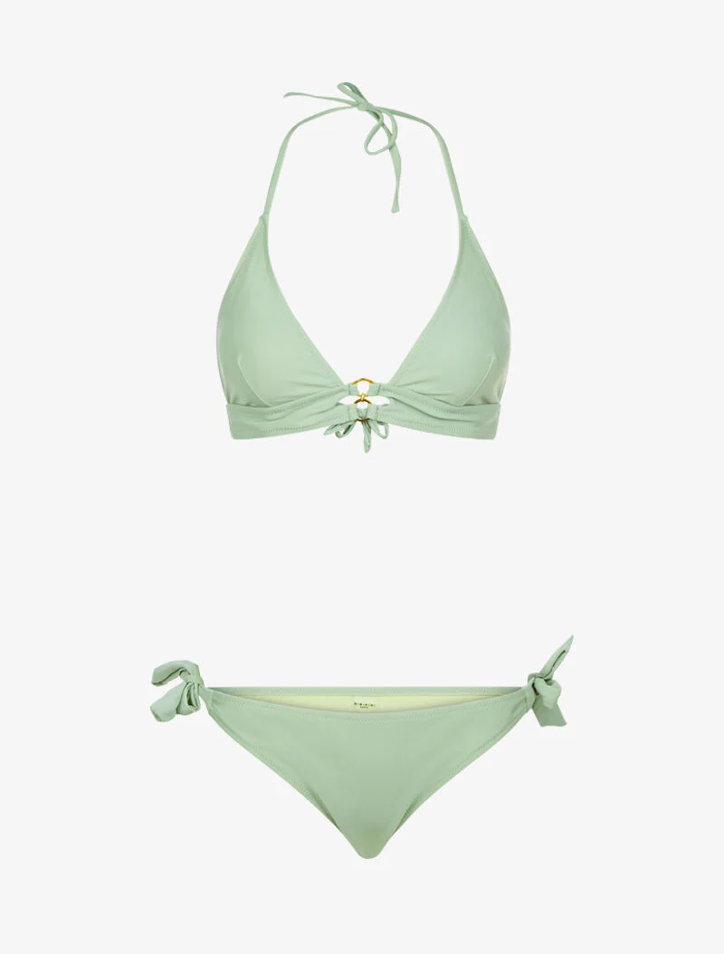 Bikini met metalen details - amandelgroen