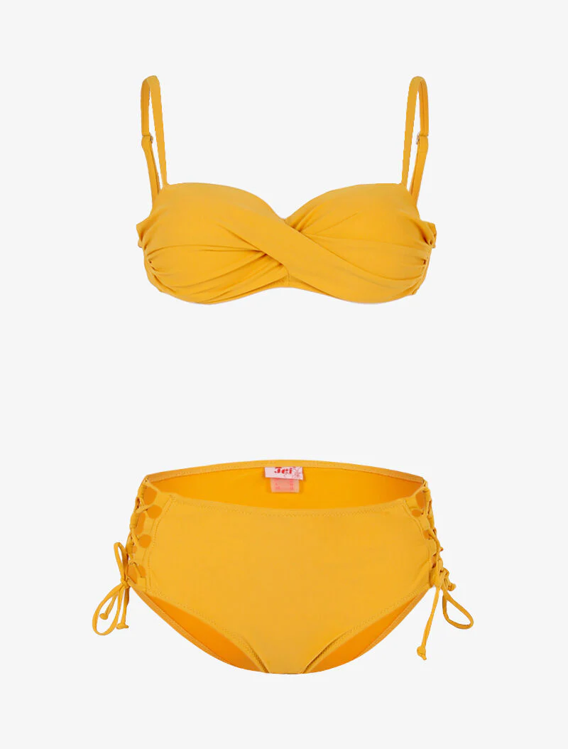 Bikini met veterbroekje - geel