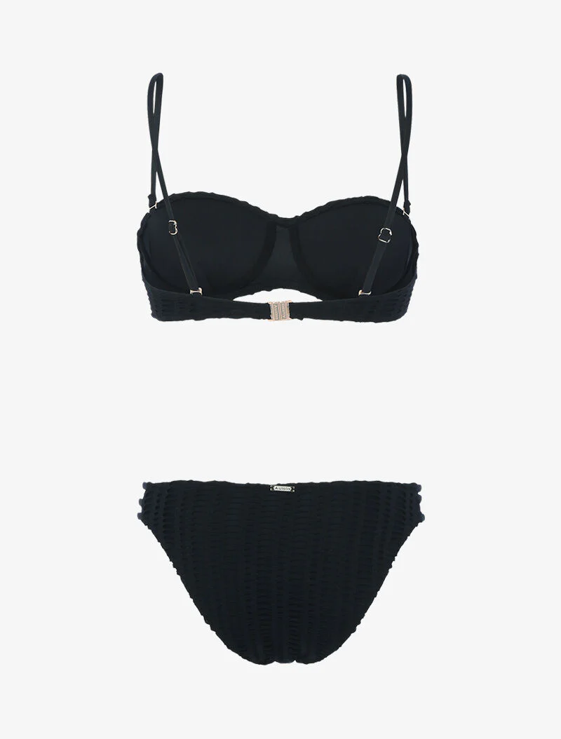 Balconette bikini met grafisch opengewerkt voering - zwart - Image 2