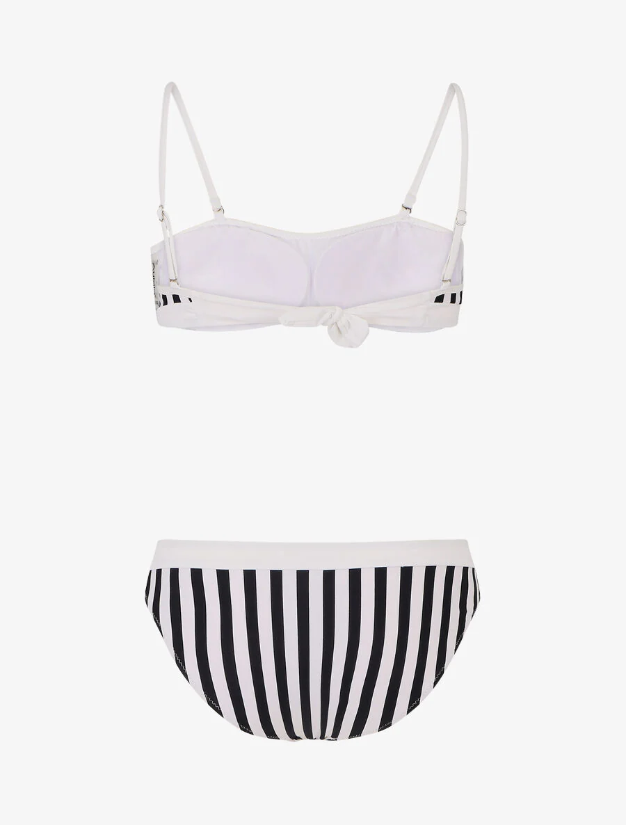 Bandeau bikini met strepen - Zwart - Image 2
