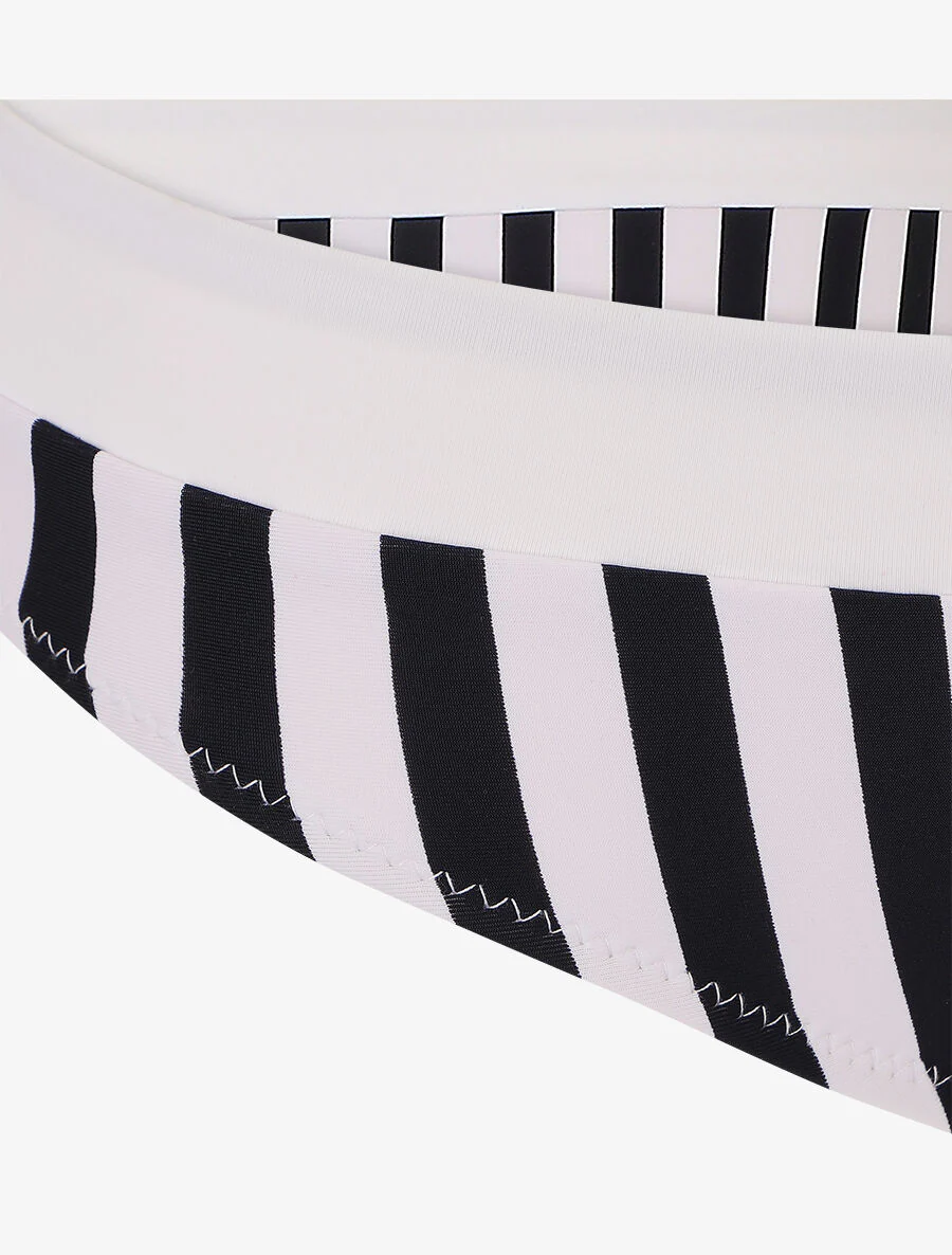 Bandeau bikini met strepen - Zwart - Image 3