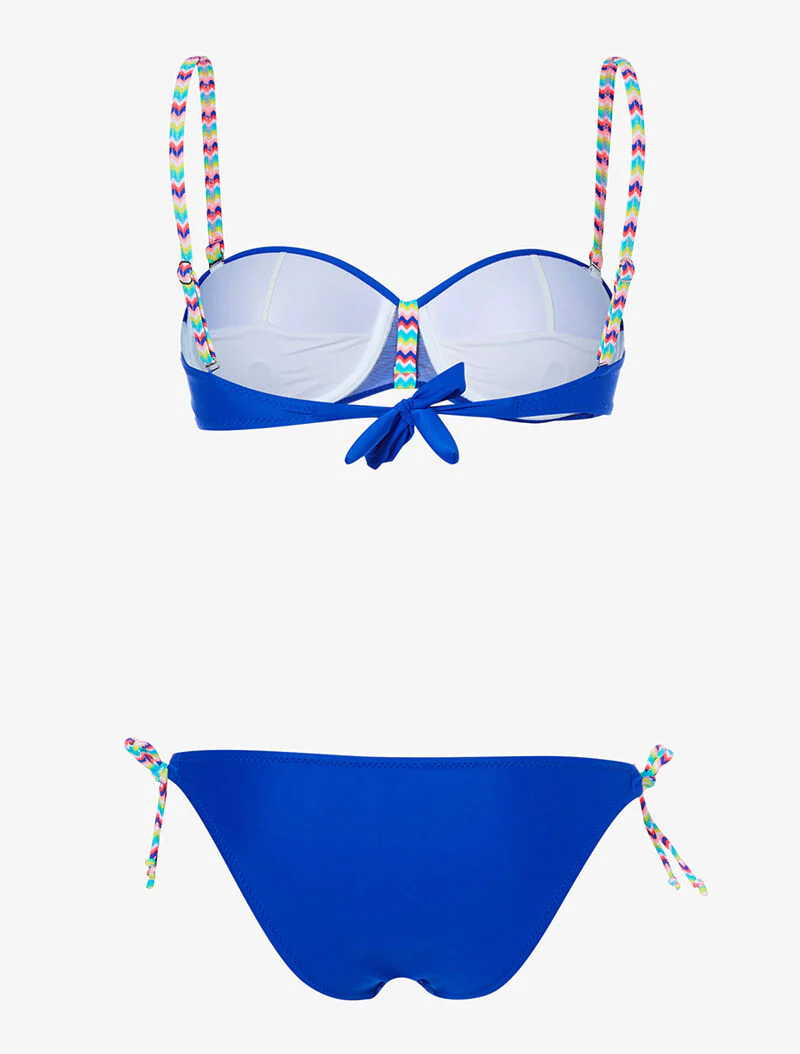 Zigzag bandjes bikini - koningsblauw - Image 2