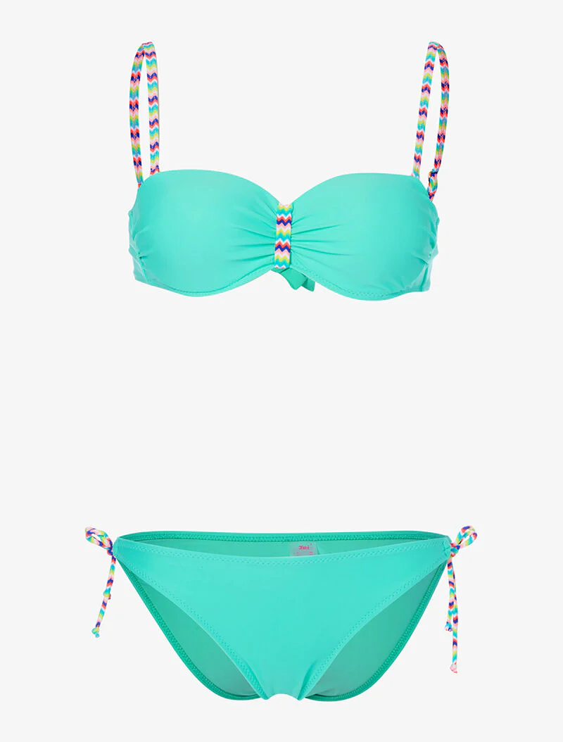 Bikini bandjes zig-zag - turquoise