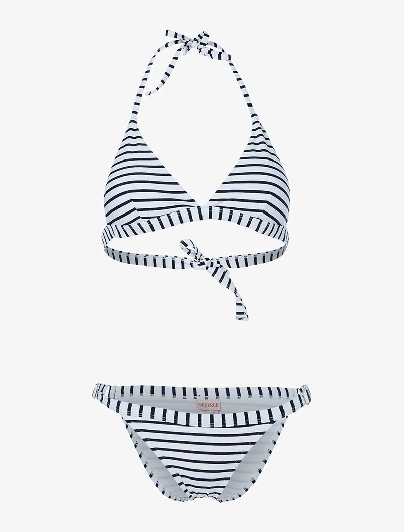 Gestreepte bikini - wit