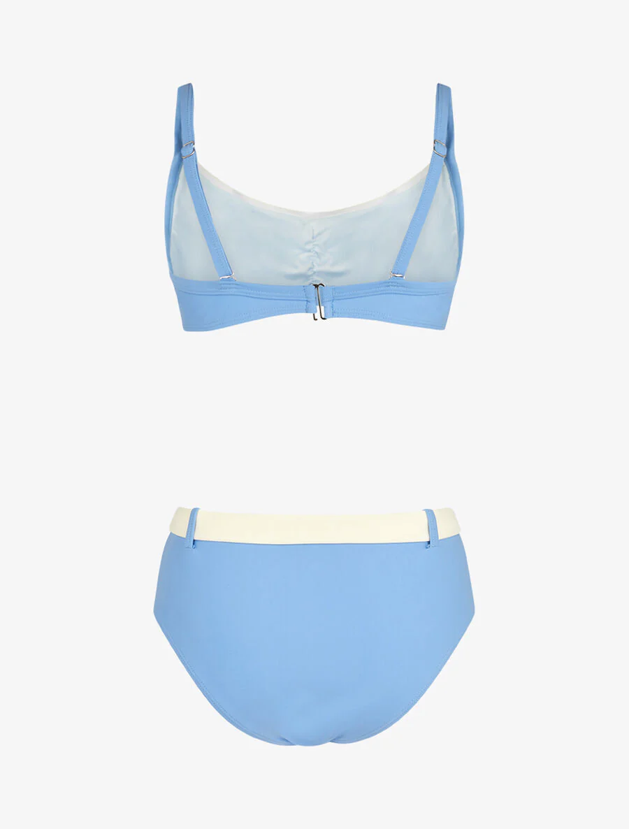 Bikini beha en hoge taille gegorden slipje - Lichtblauw - Image 2
