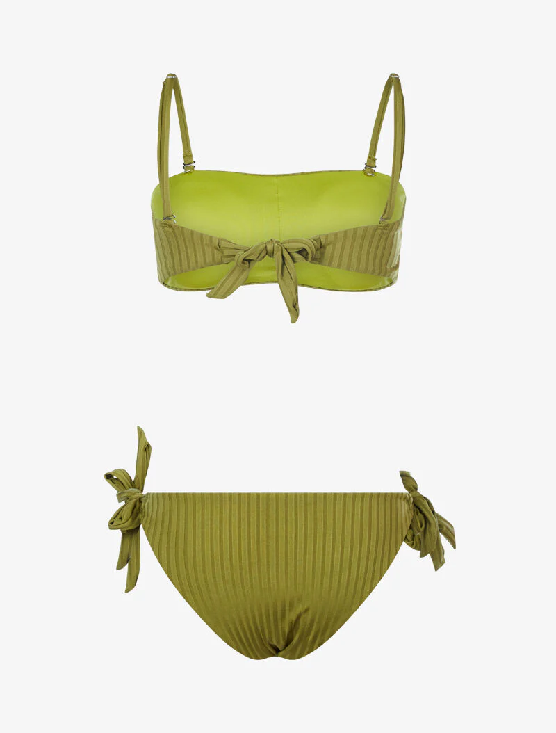 Geribde bikinitop - kaki - Image 2