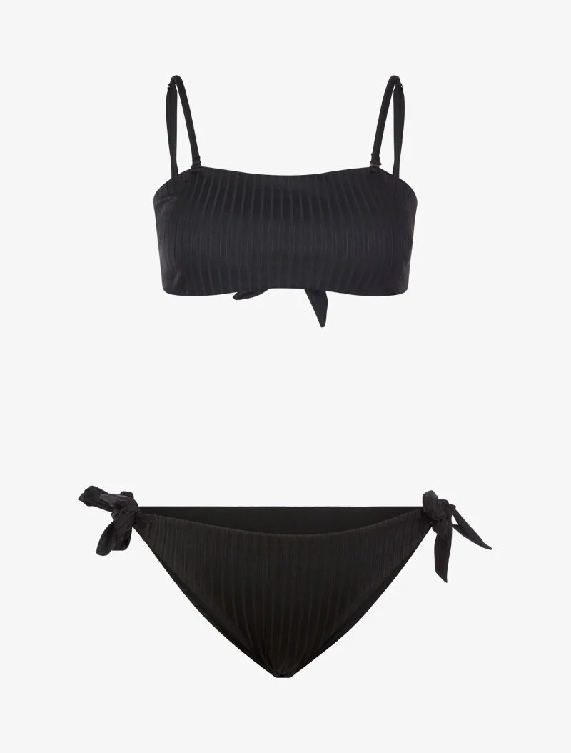 Geribde bikini-bh - zwart