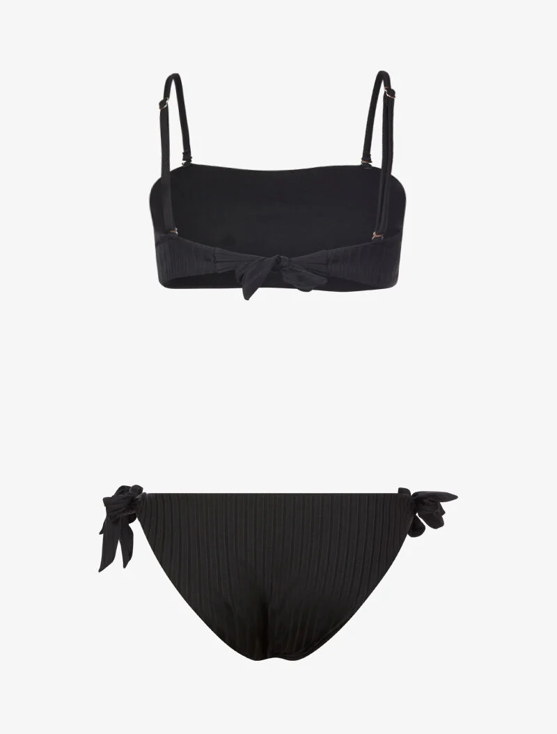 Geribde bikini-bh - zwart - Image 2
