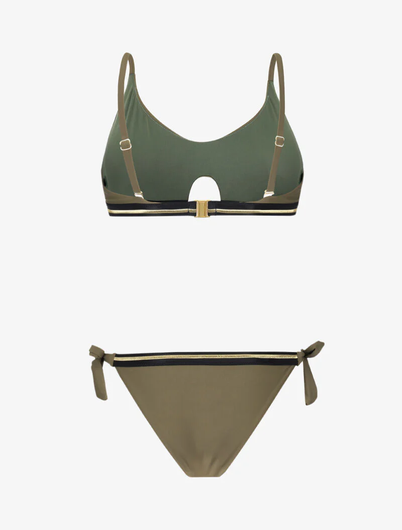 Bikini-bh met gouden bandjes - kaki - Image 2