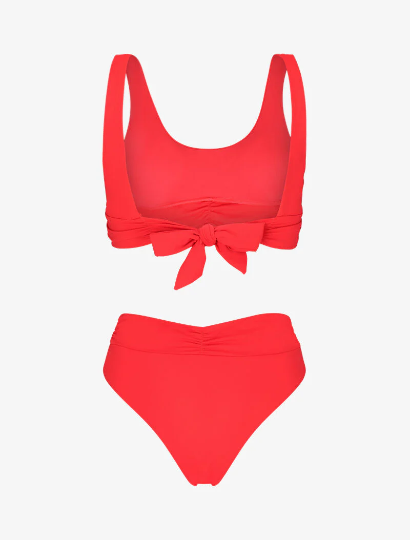 Bikini-bh met geplooid effect - koraal - Image 2