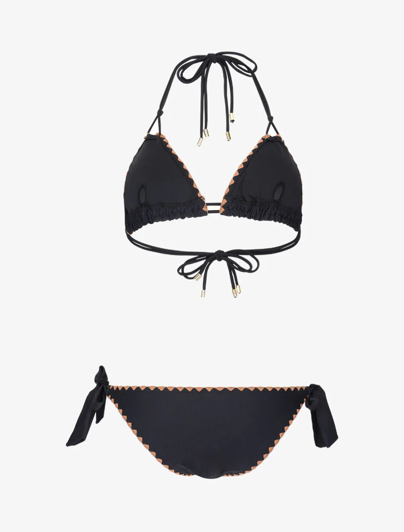 Driehoekige bikini met schelpen - zwart - Image 2