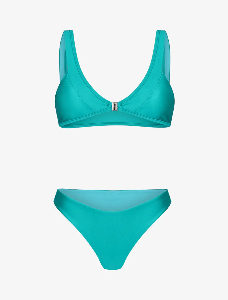 Bikini driehoek met clip - turkoois
