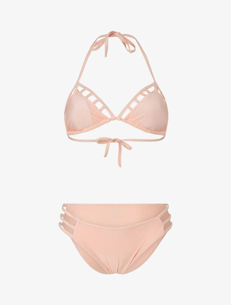 Driehoekige bikini effen - Zalmroze - Image 2