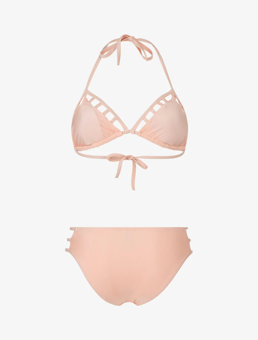 Driehoekige bikini effen - Zalmroze - Image 3