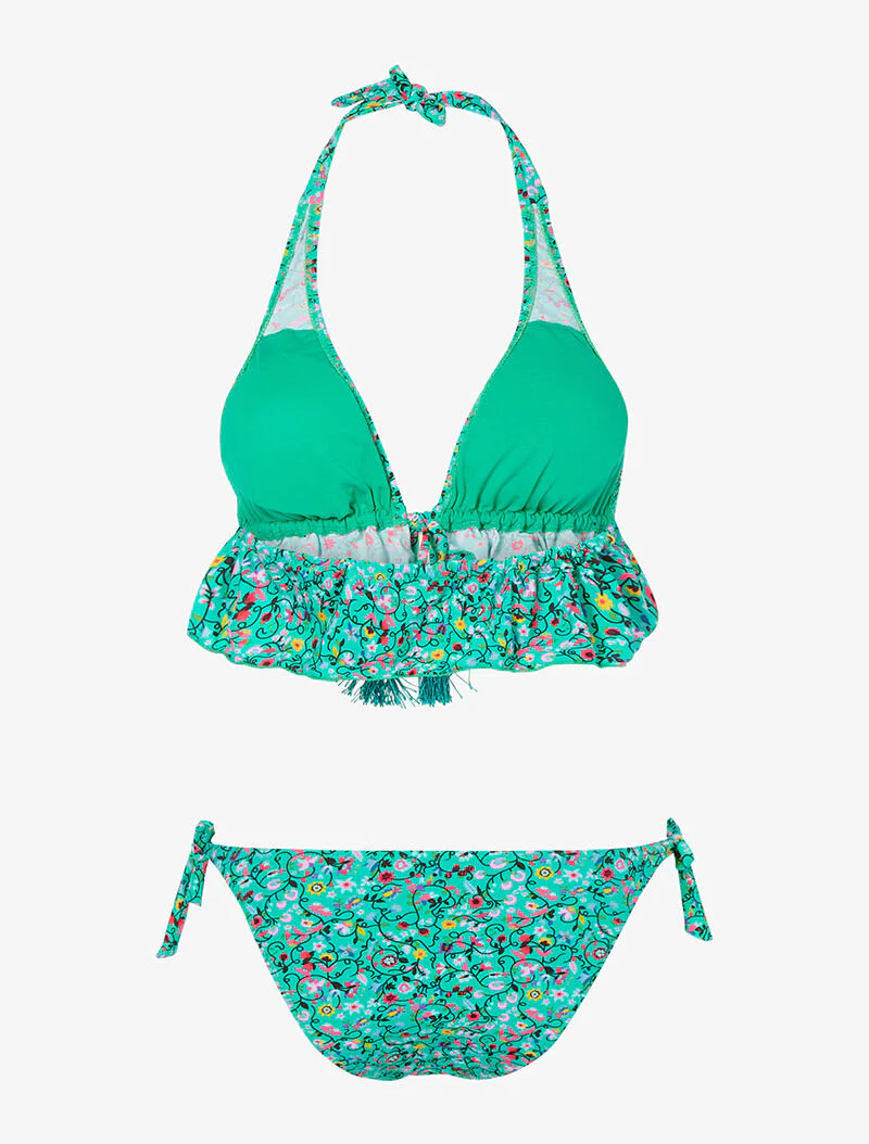 Ruches driehoekige bikini - groen - Image 2