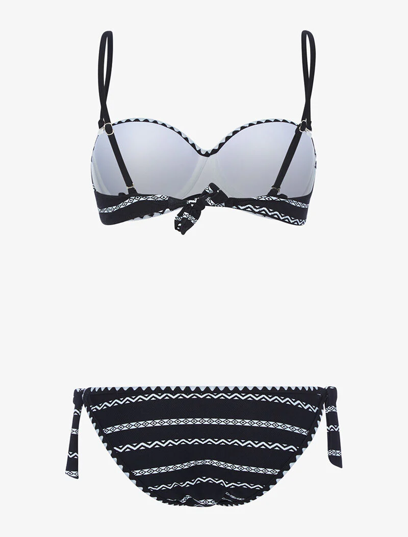 Etnisch bedrukte bikini - zwart/wit - Image 2