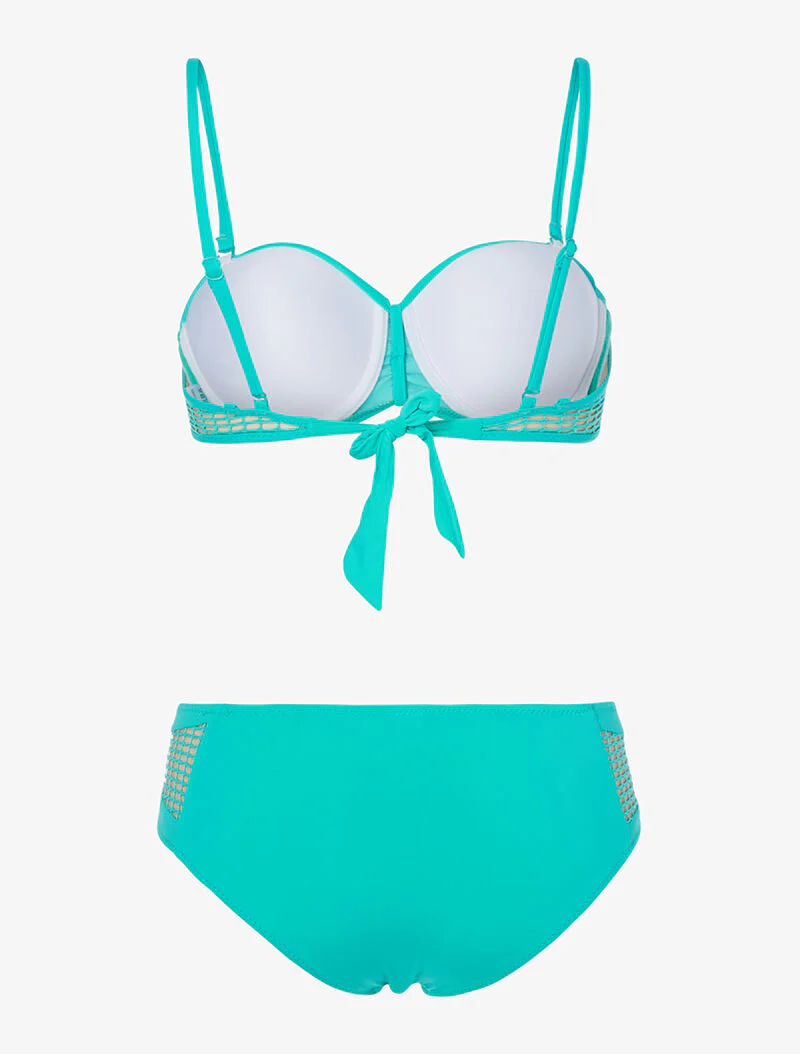 Bikini inzetstukken van netstof - turquoise - Image 2
