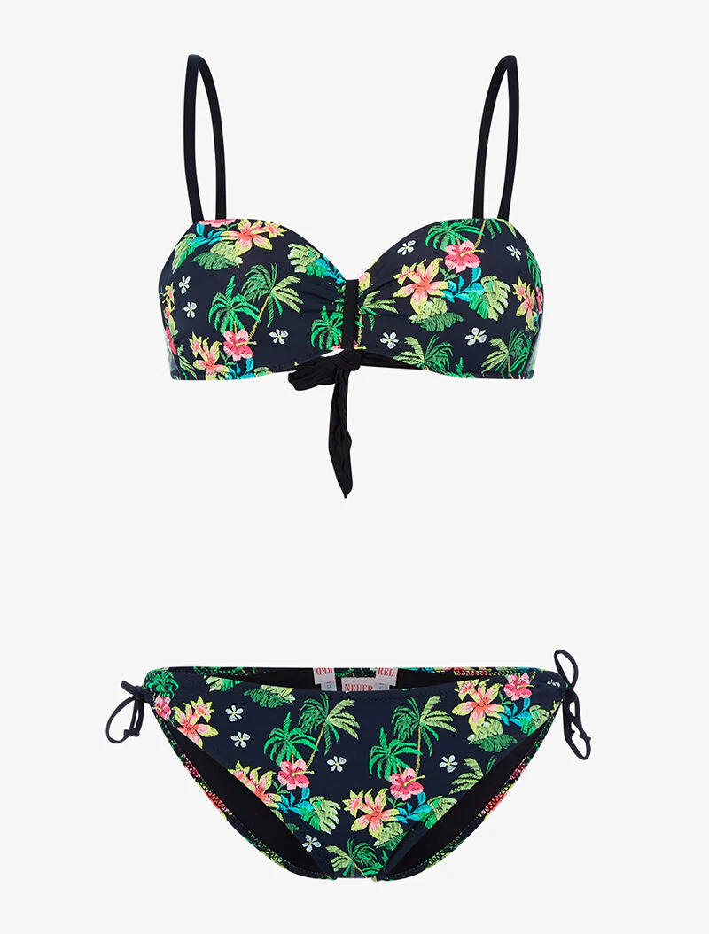 Balconette jungle bikini - zwart