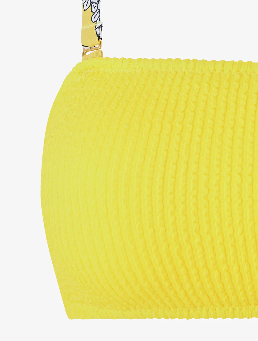 Bikini met bi-materiaal beha - Geel - Image 3